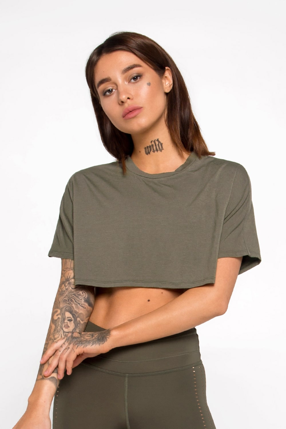 Футболка DF ORIGINAL OVERSIZE CROP OLIVE женские футболки designed for fitness спортивные красивые футболки, футболка для фитнеса df