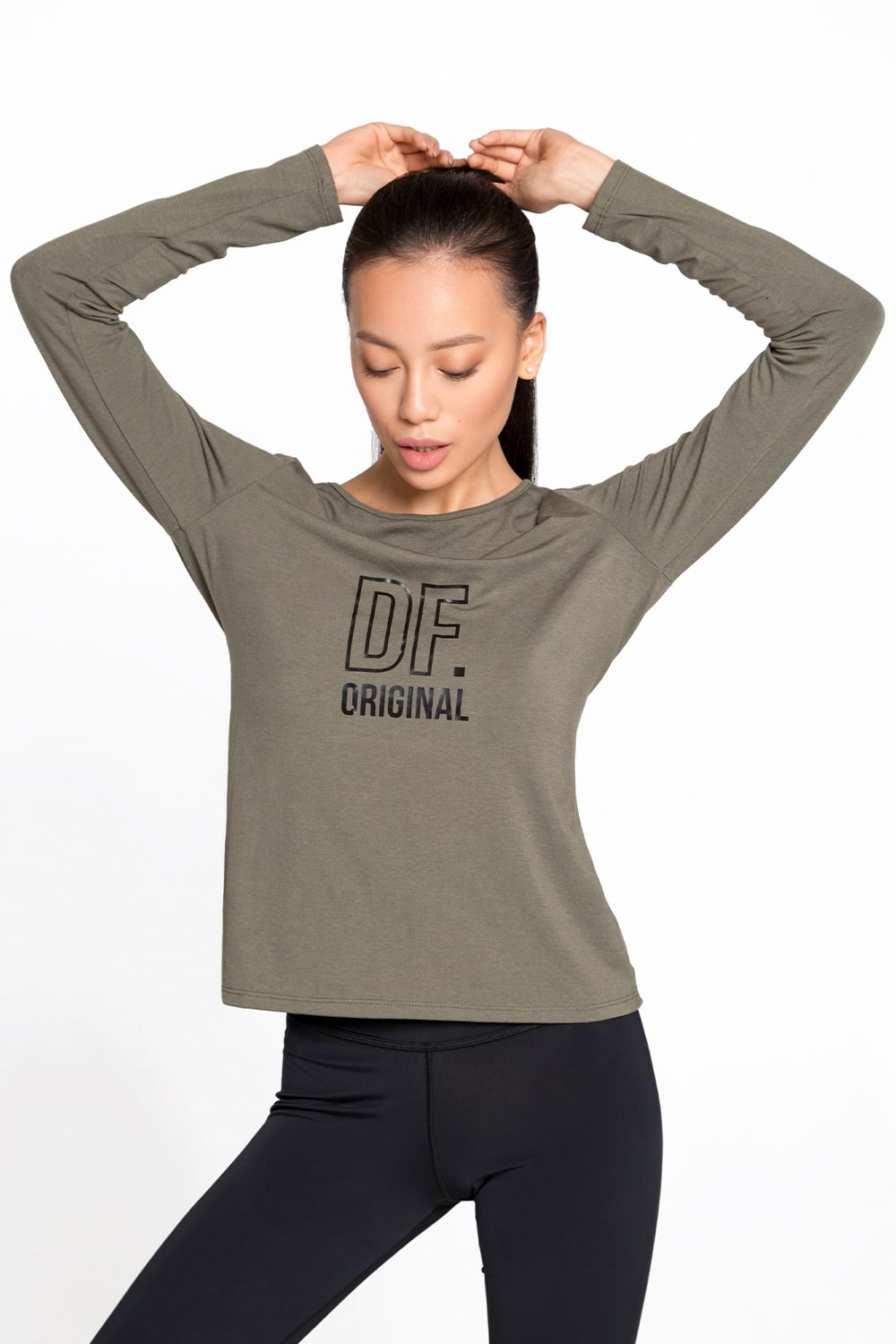 Pullover Twist Olive women's pullover designed for fitness stylish pullover from df